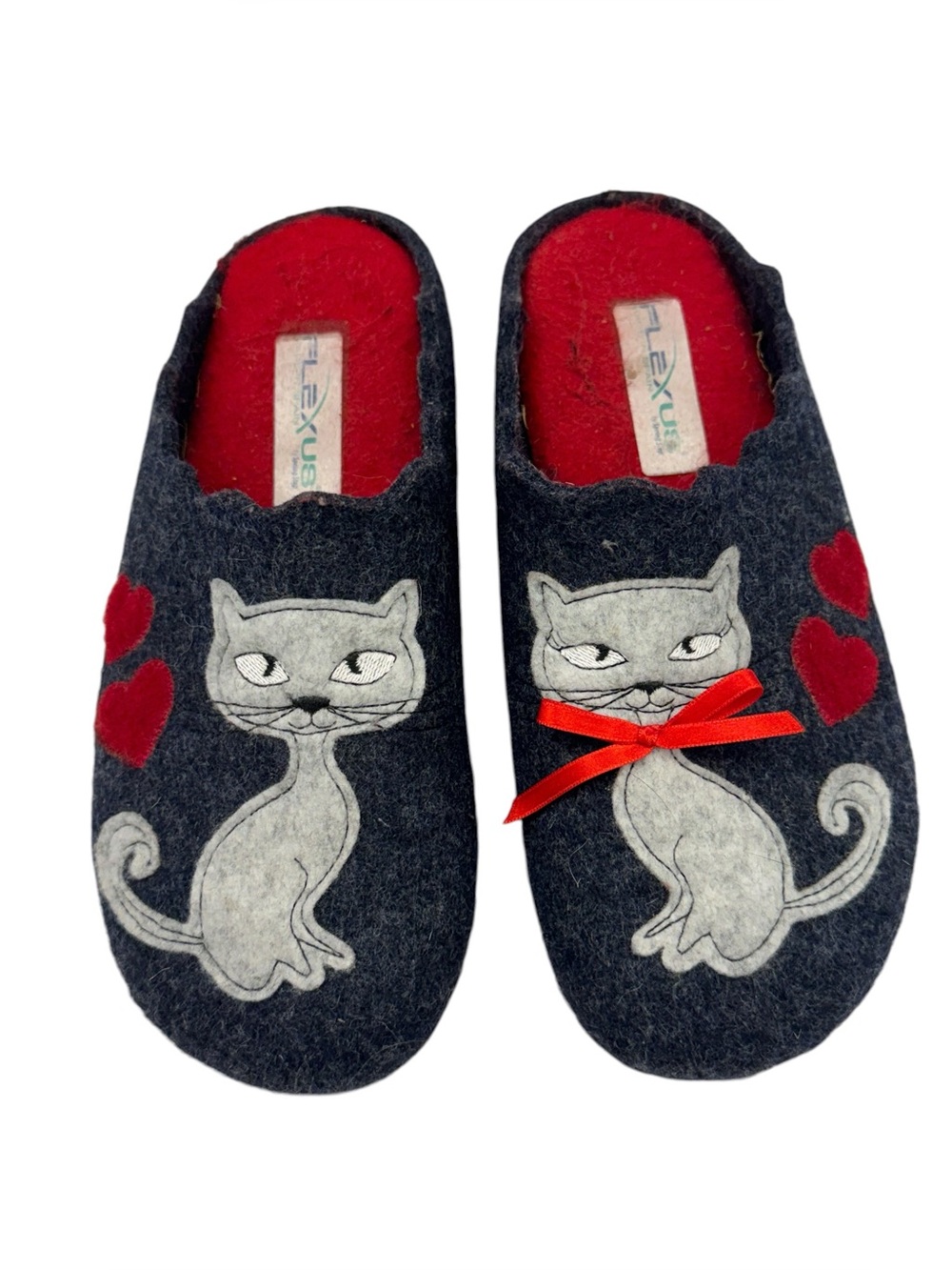 Flexus by Spring Step Pennelopie Wool Cat Slipper Mule Grey 39 / 8.5